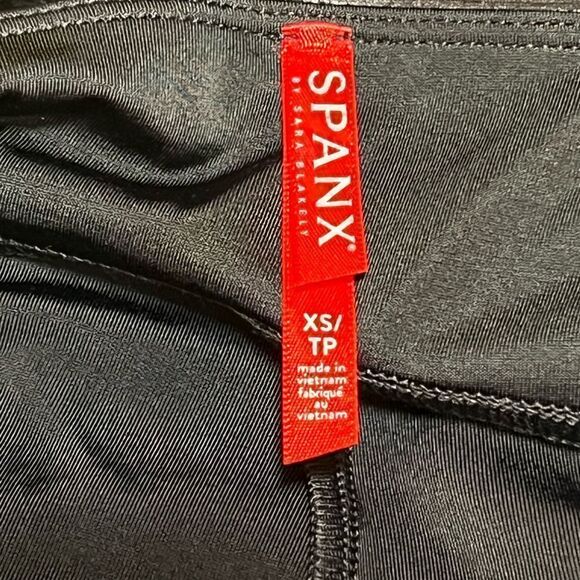NWOT Spanx Black Faux Leather Leggings Sz XS - Picture 7 of 8